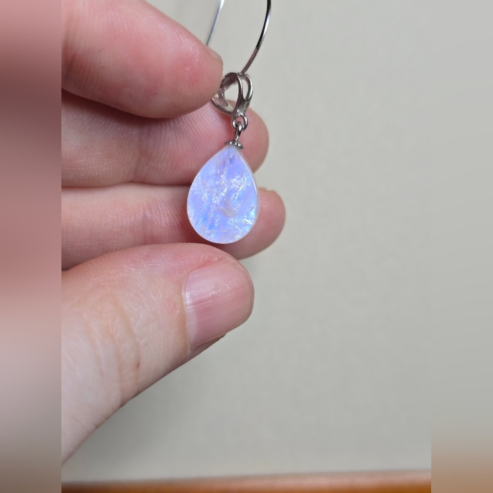 Moonstone Crystal and Sterling Silver Necklace - Picture 5 of 5
